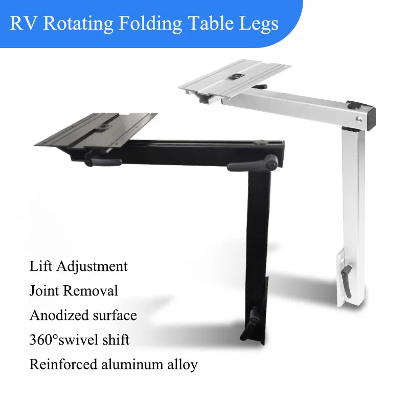 

Aluminum Alloy Movable Table Leg 360° Rotation Adjustment Height Then Disassembly Suitable for Camping RV Table Leg Accessories