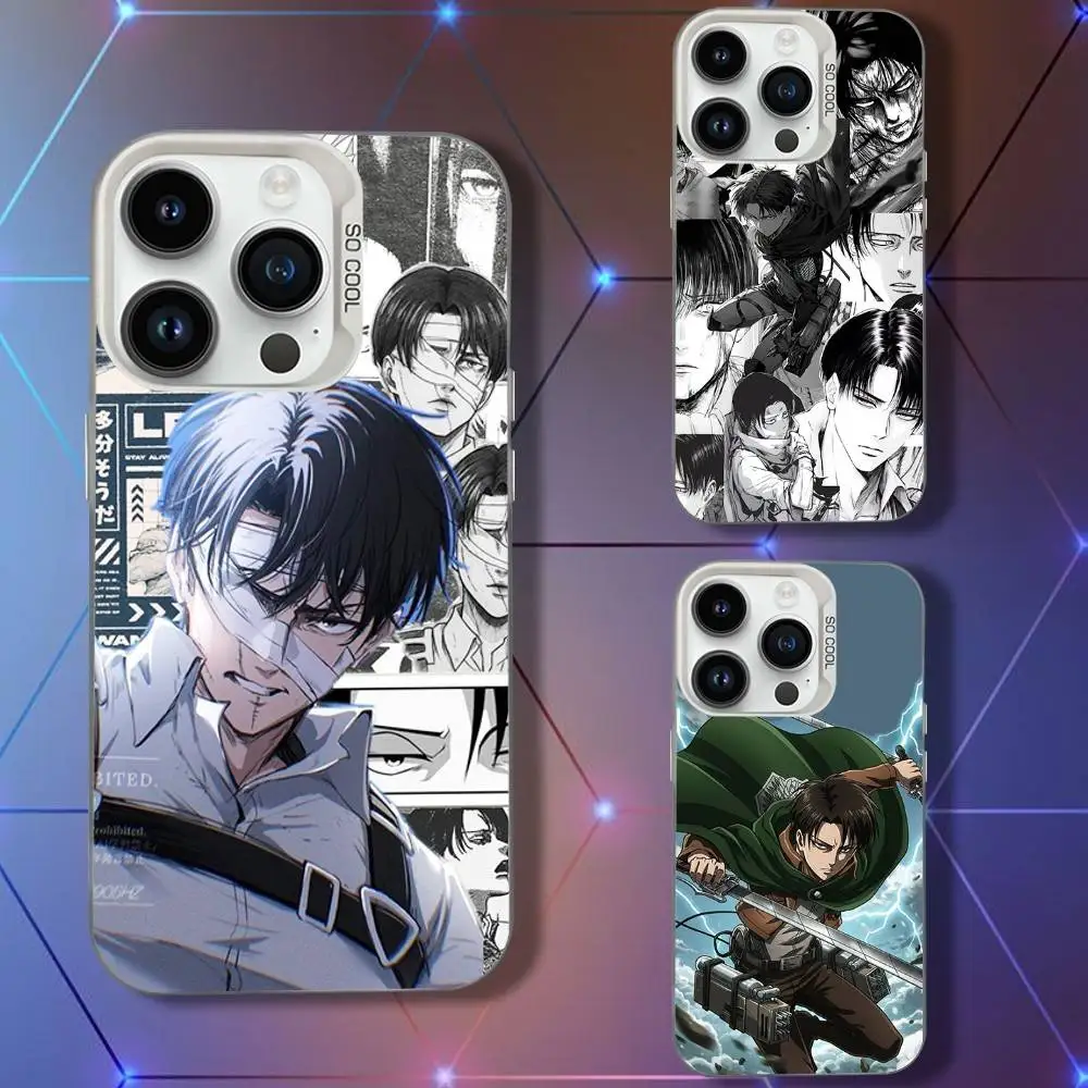 

Anime L-Levi A-Ackermans Phone Case For iPhone 16,15,14,13,12,11,Pro,XS,Max,Plus,Mini,SE White Candy Matte Shockproof Cover