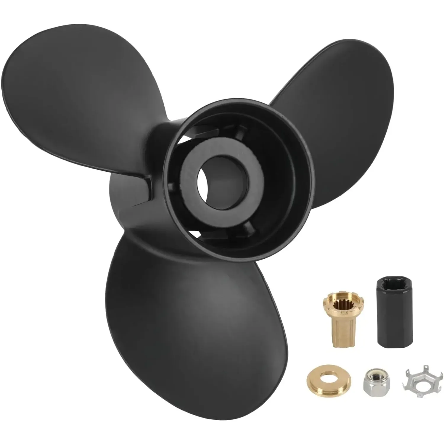 48-77344A45 Outboard Boat Propeller 13 1/4 x17 Pitch for Mercury 60 75 90 100 115 hp, 15 Spline Tooth, RH, 13.25 x 17P