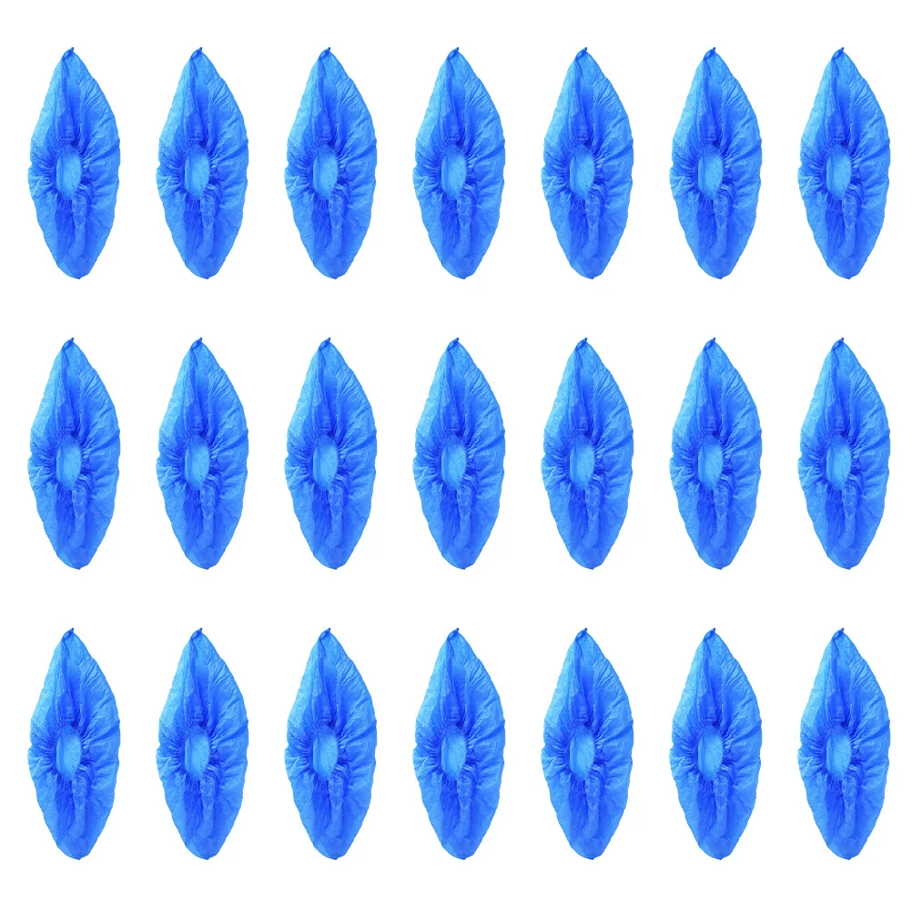 

100Pcs Shoe Cover Waterproof Disposable Plastic Protector Adjustable Elastic Band Non Slip Shoes Cover for Home Office Factory