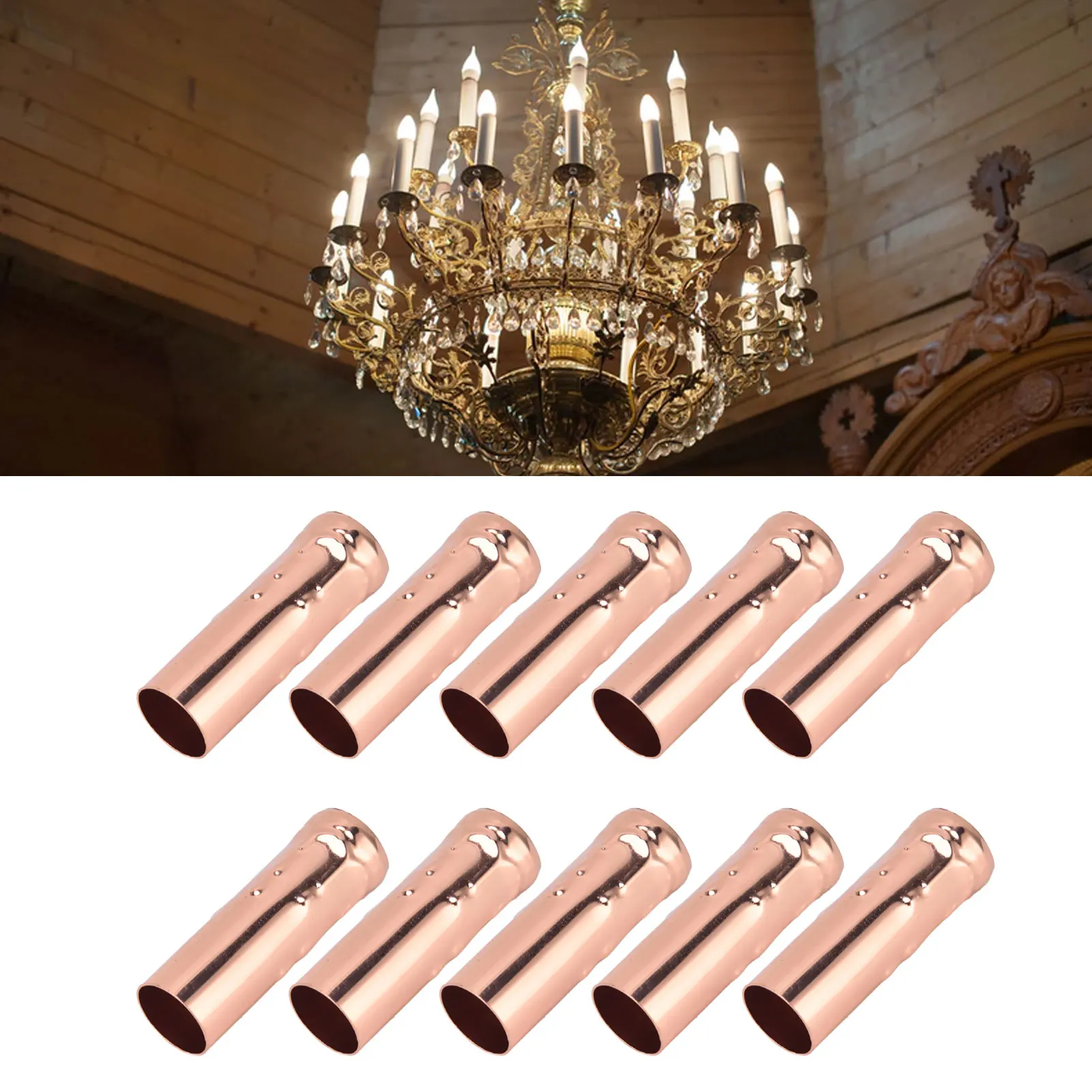 10Pcs E14 Lamp Holder Sleeve Metal Tube for Candle Lamp Holder Lamp Base Lighting Accessories 25x80mm Lighting Accessories