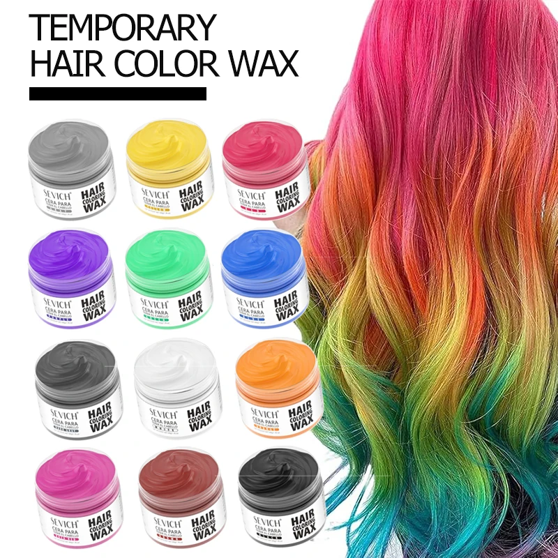 Cera para teñir el cabello, cera temporal para teñir el cabello, fácil de lavar, DIY, barro teñido, pintura de larga duración, crema para colorear, tinte para el cabello de colores