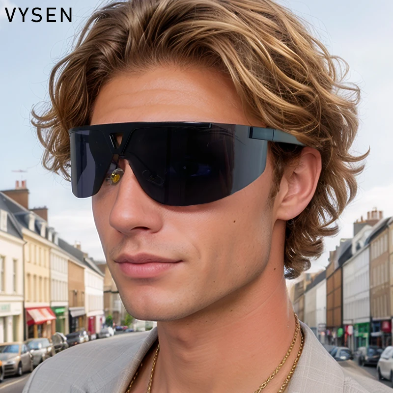 Semi-Rimless Oversized Windproof Sunglasses Men Women 2025 Luxury Brand Metal Frame Shades Trendy Vintage Outdoor Eyewear UV400