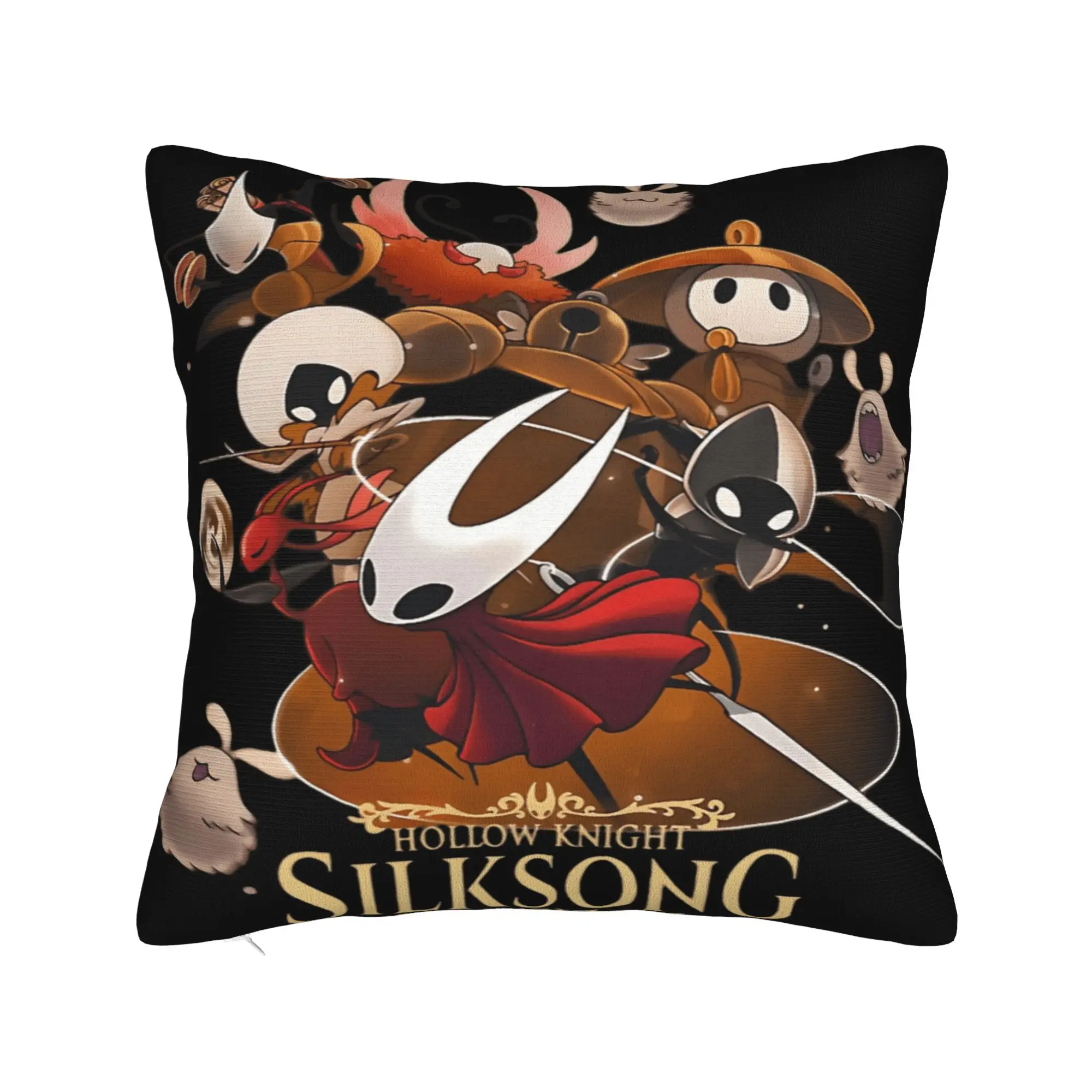 Vintage Gaming Game Character Cartoon Hollow Knight Pillow Case  Print Pillow Cover For Couch Sofa Bedroom Fashion Cushion Cover
