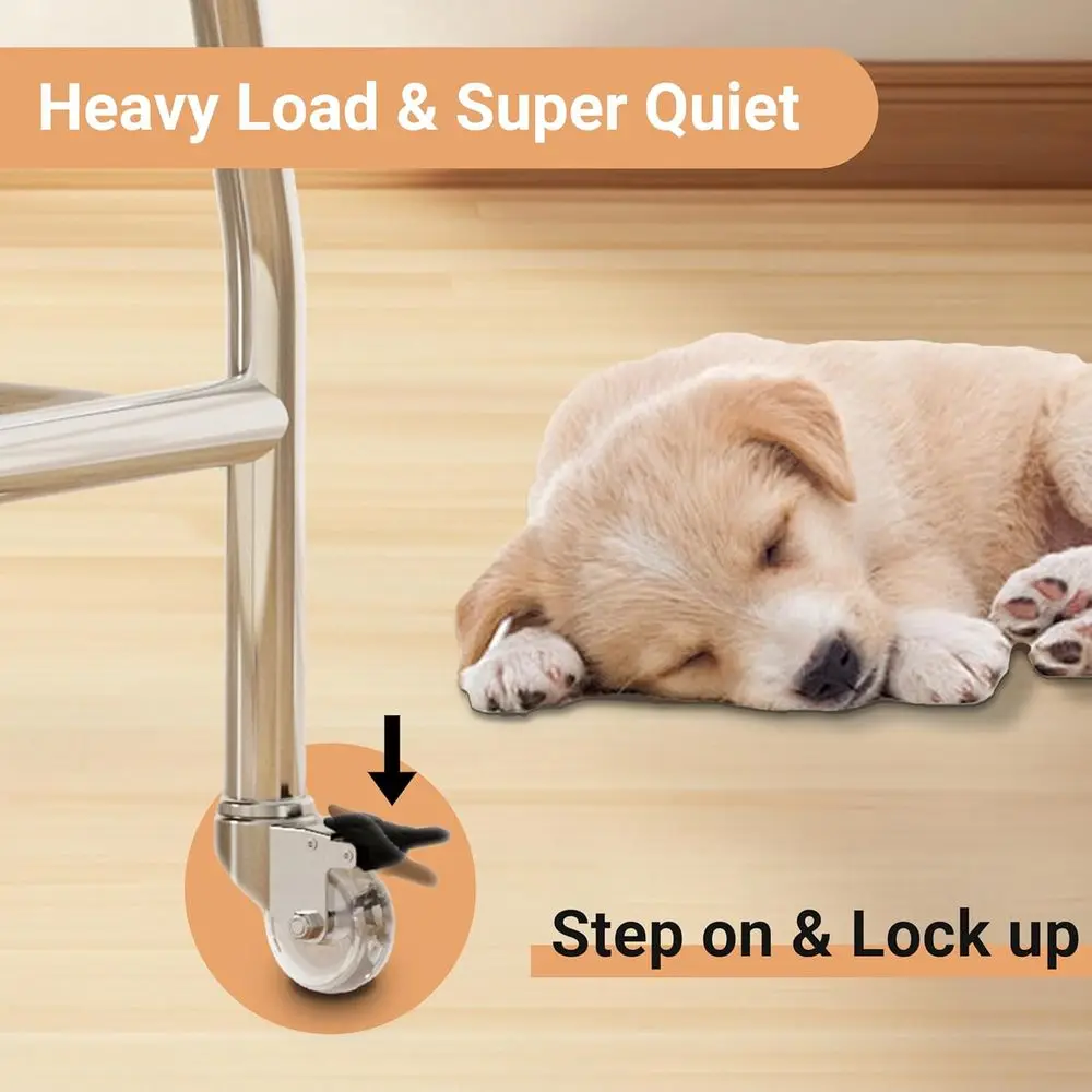 حامل تلفزيون بعجلات، حامل تلفزيون يناسب شاشة تلفزيون 43-75 بوصة تصل إلى 110 رطل، حامل تلفزيون دوار قابل للتعديل لارتفاع غرفة المعيشة