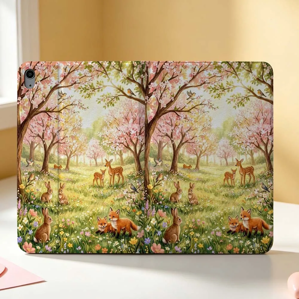 Cartoon Forest Animal For Apple iPad Pro Mini A16 A17 A14 4 5 6 7 6th 12th Gen 9.7 12.9 11 13 M4 inch Tablet Case Pen Tray