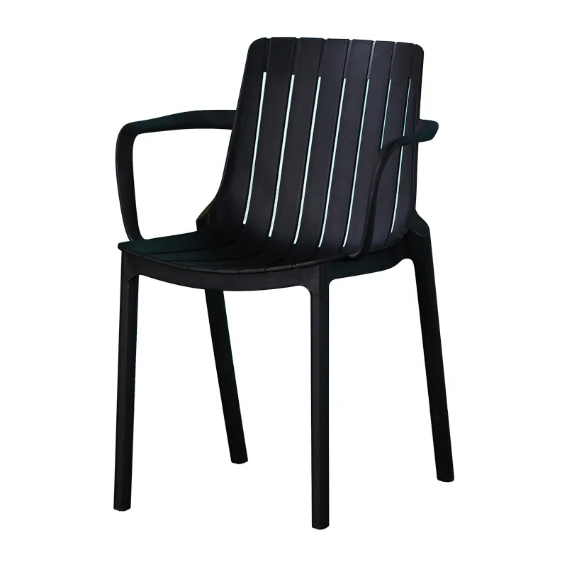 

Customizable Plastic Stackable Armrest Nordic Simple Casual Home Dining Chair