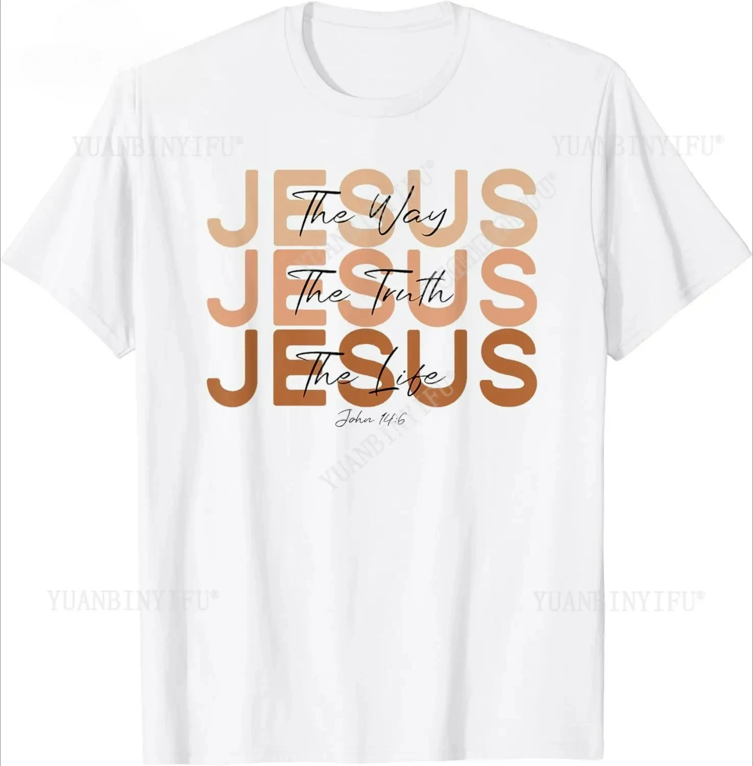 T-Shirt en coton avec image de Jésus, la voie, la vérité, la vie, Vintage, T-Shirt chrétien