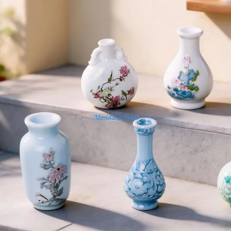 U2JC Mini Flower Vase Decors Miniature Vases Small Buds Vases Desktop Decoration