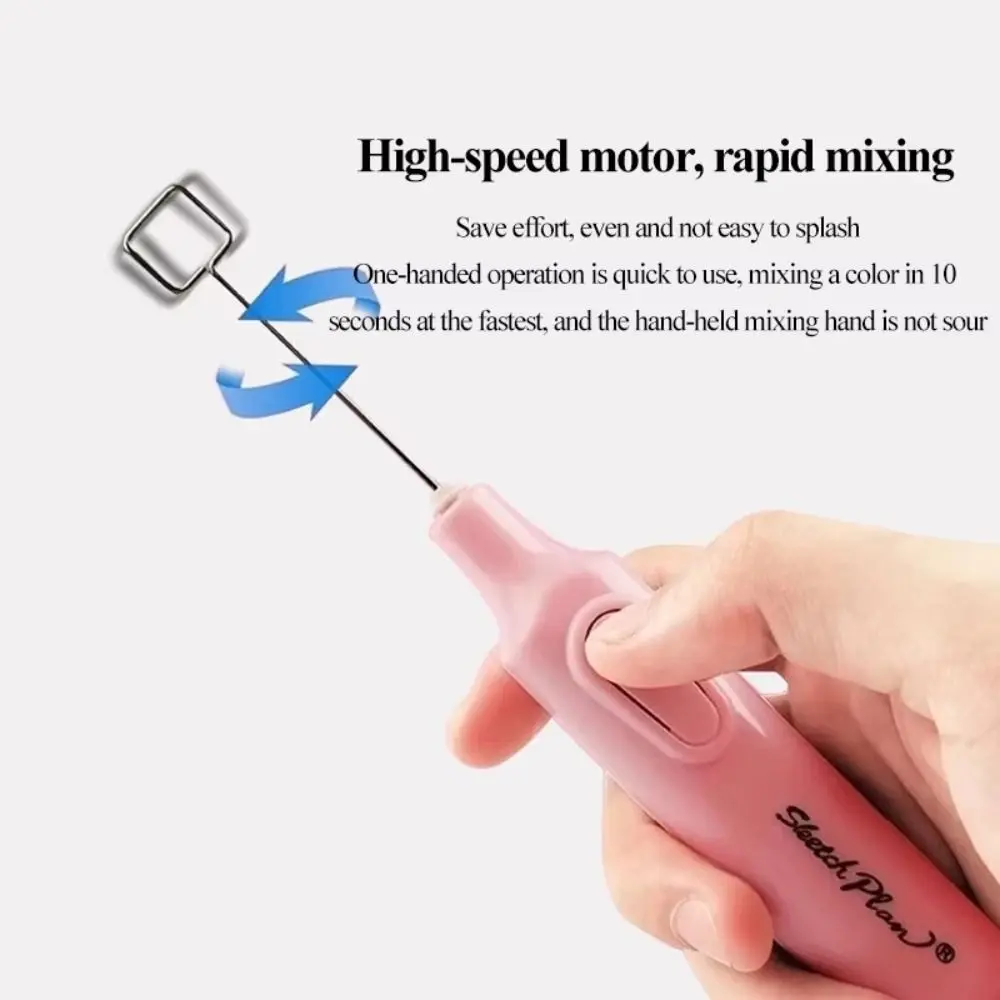 Elektrischer Gouachemixer in Bonbonfarben, gleichmäßige Farbe, elektrischer Farbrührer, schnelles Rühren, Gouache-Rührwerkzeug, professionelles Kunstwerk