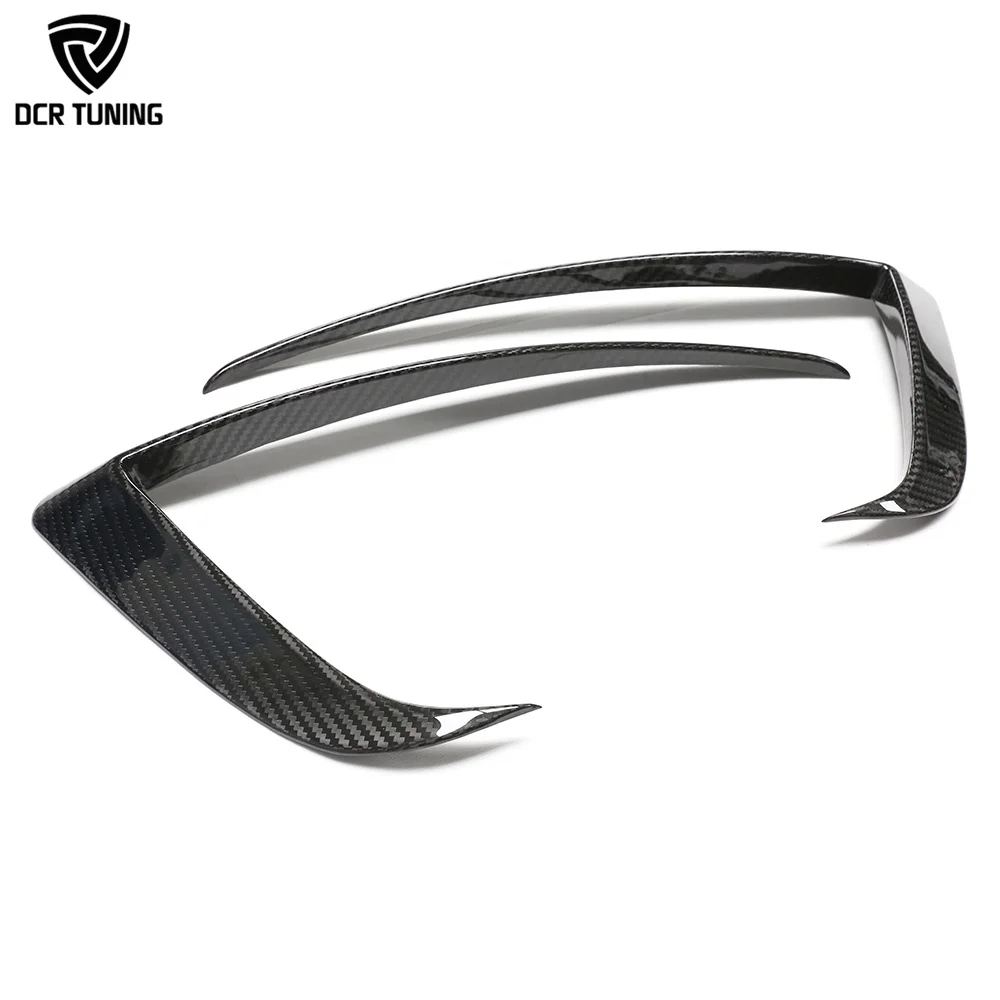 Dry Carbon Fiber Front Fog Light Canards for Tesla Model S 2023+ Bumper Splitter Carbon Body Kits 2 PCS/SET