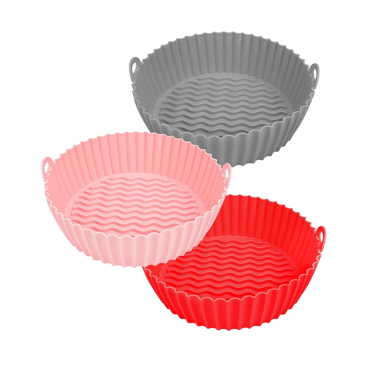 Silicone Air Fryer Liners, Silicone Air Fryer Pot Baskets, Reusable Air Fryer Accessories Baking Parchment Paper