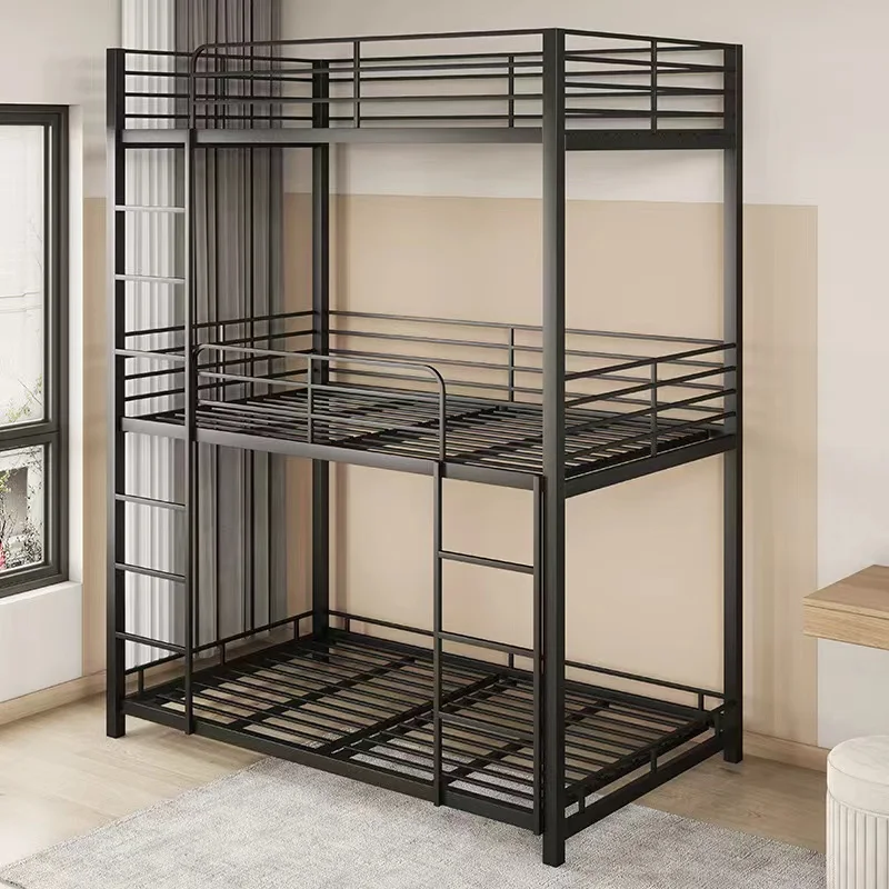 Bedroom furniture Iron 3 Layer Triple Metal bunk bed,Cheap adult Metal Triple bed