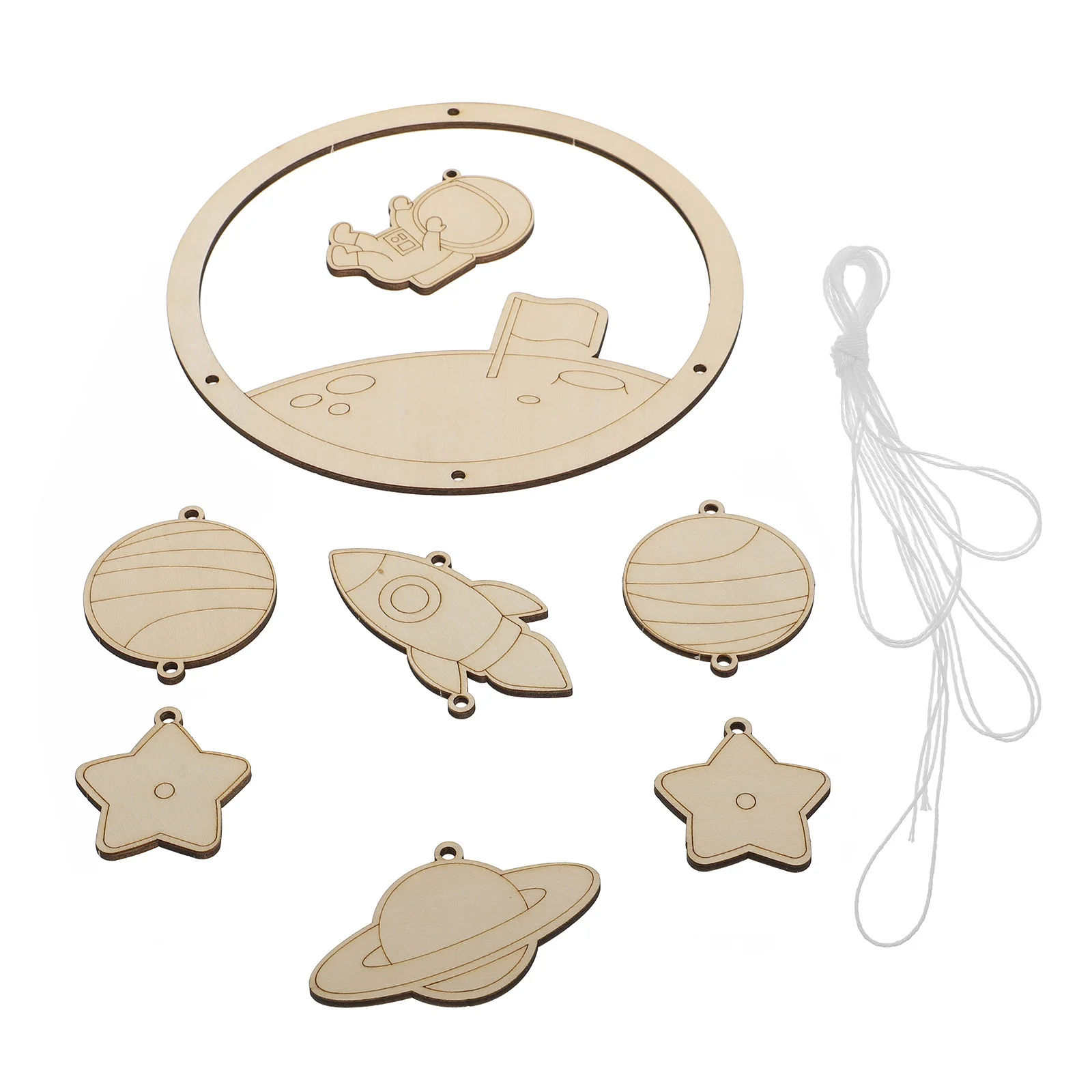 

1Pcs Wood Dreamcatcher Unfinished Smooth Sanded DIY Wall Hanging Coloring Wind Chime Ornament Wood Dreamcatcher