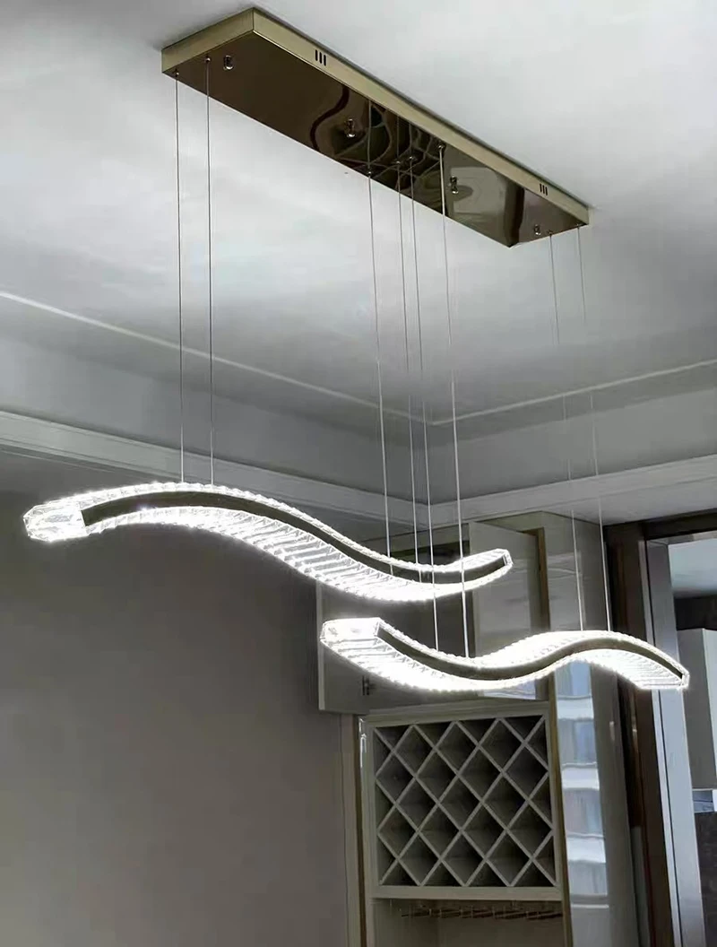 

Современная роскошная светодиодная хрустальная подвесная люстра для виллы, столовой, кухни, бара, элегантный светильник для интерьера