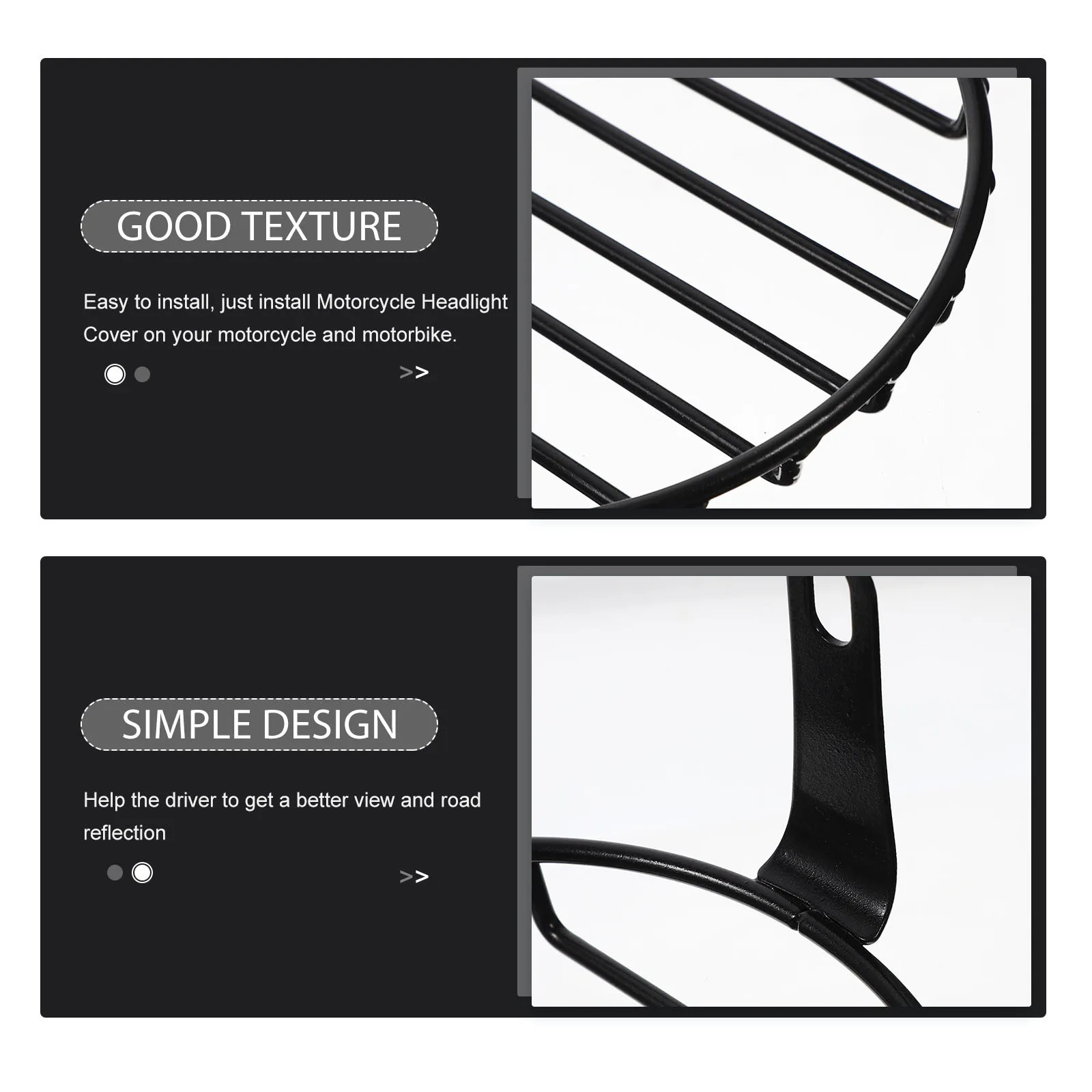 

Motorcycle Headlight Cover Metal Mesh Guard Easy Install Classic Style Replacement Protector Grill Guard Headlight Cover