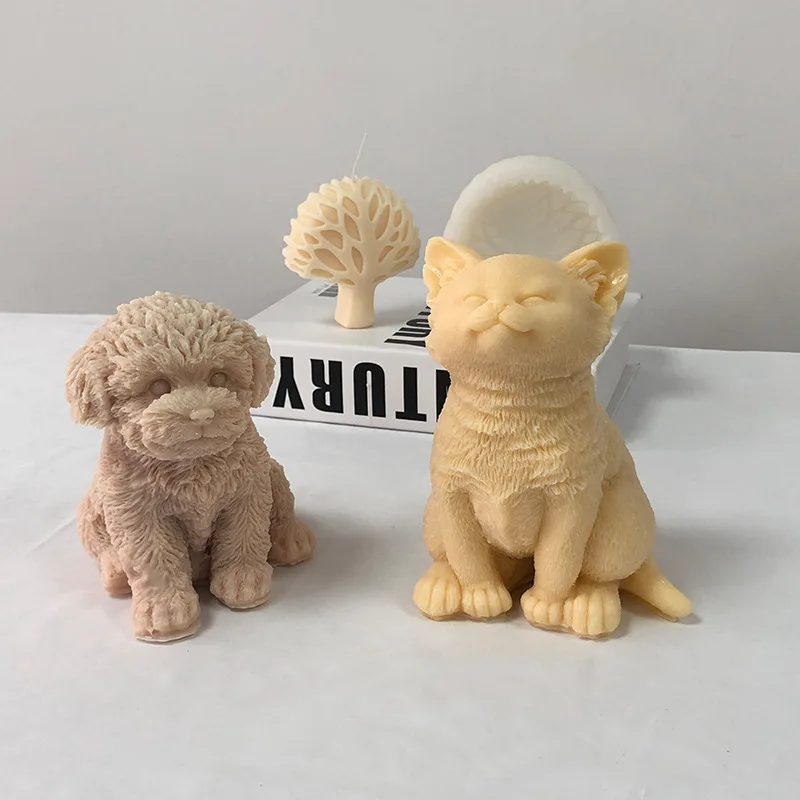

D55 Big Teddy Puppy Silicone Candle Mold Carving Art Aromatherapy Plaster Home Decoration Mold Wedding Gift Handmade