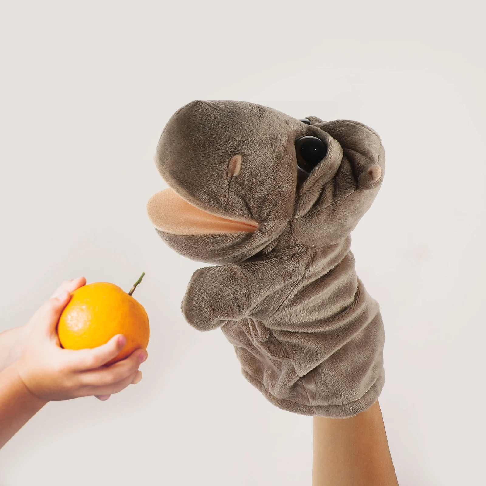 

2 Pcs Animal Puppet Stuffed Hand Puppets Cartoon for Kids Finger Toys Animals Parent-child