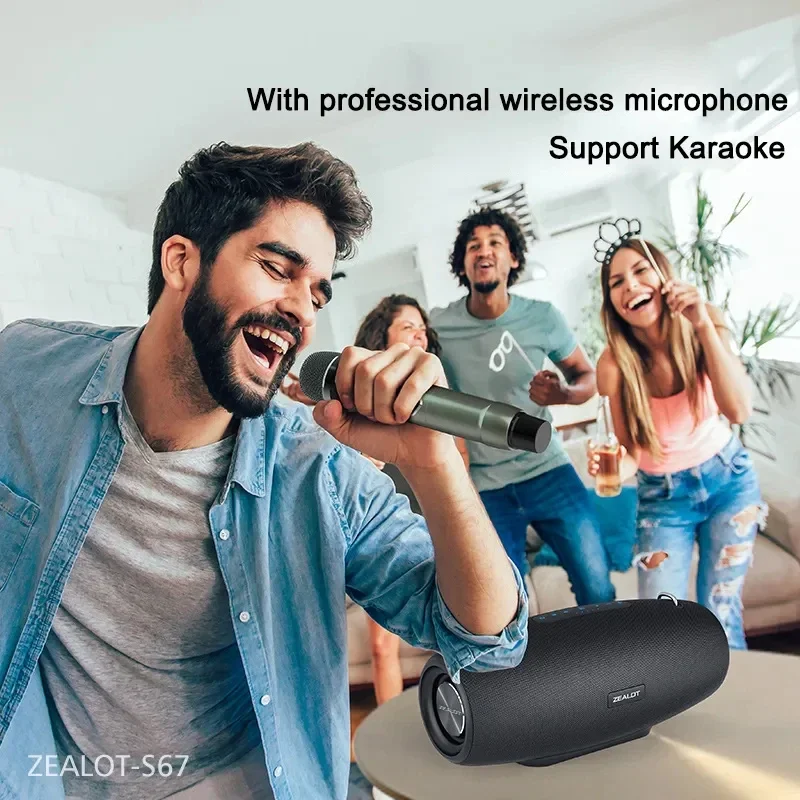 60W Square-level Wireless Bluetooth Speaker Professional Shocking Bass Support AUX TF Card USB 14400mAh Subwoofer Karaoke Audio