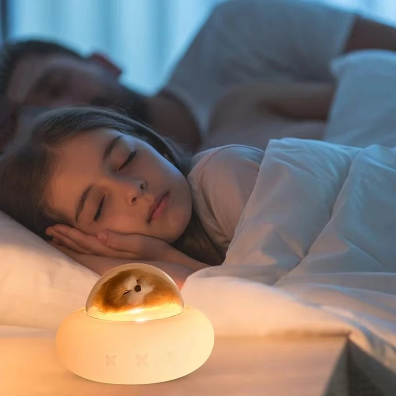 Lámpara de nave espacial de silicona F-3C, nave espacial para mascotas de 7 colores, luz Led nocturna de animales, lámpara de noche de silicona para niños, luz de ambiente