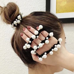 Attaches pour cheveux en perles coréennes pour femmes, anneau de prêle, gros intestin, bandes de caoutchouc, boule simple, ULde tête, accessoires féminins