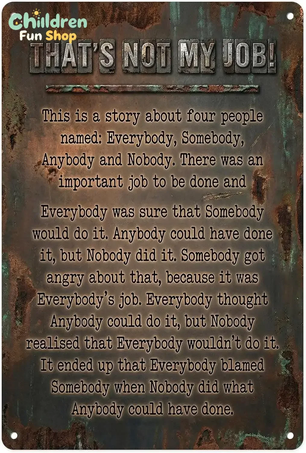 Funny Vintage Motivational Grunge Metal Tin Sign,   | Rustic Wall Art for Dorm, Living Room and Bedroom--Tin Sign
