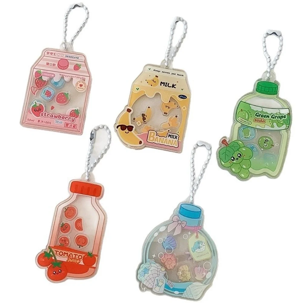 

Kawaii Acrylic Bubble Bottle Keychain Cartoon Transparent Decorative Ornament Backpack Charm Girls