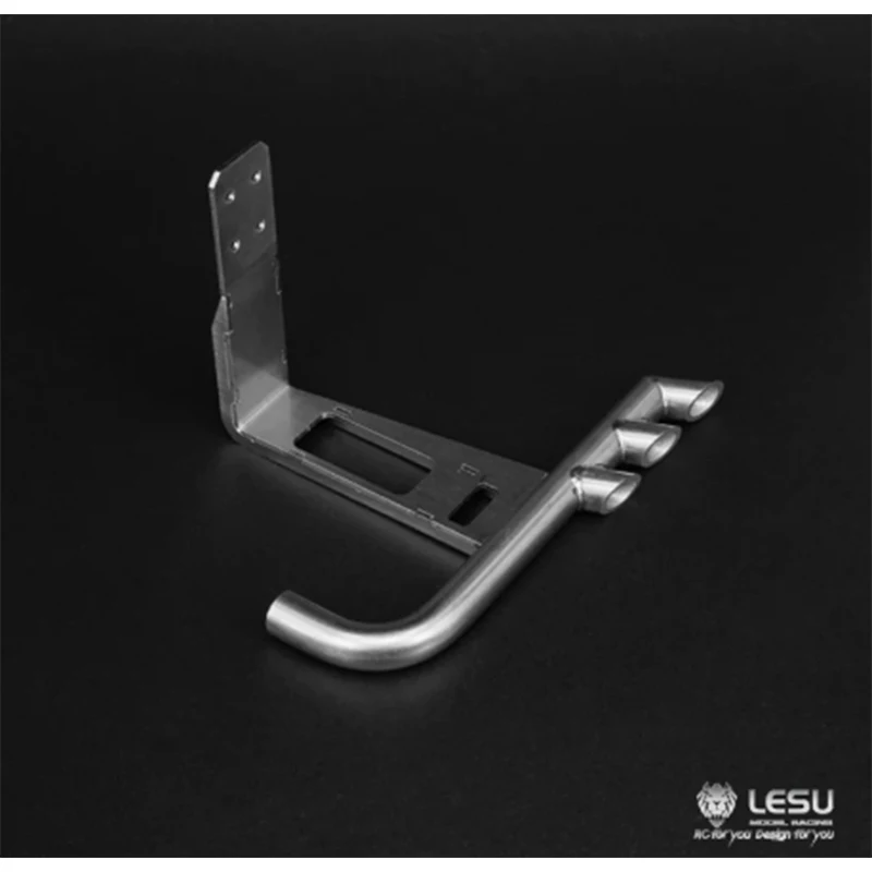 LESU Für 1/14 Tamiya Truck Seitenschweller Auspuffrohr G-6116 Universelles DIY Drei-Loch-Auspuff-Modellzubehör – Detail 5