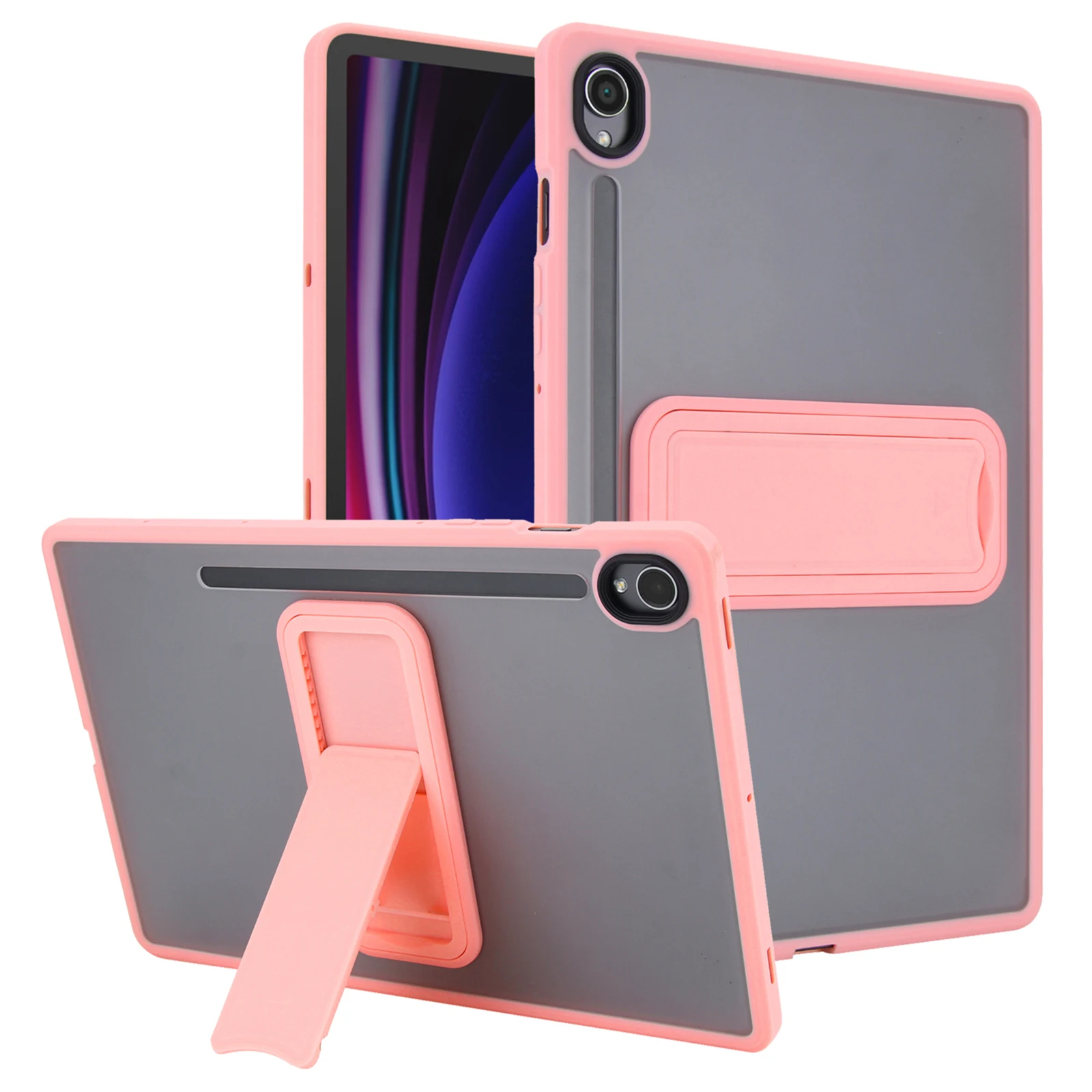 

For Samsung Galaxy S10 FE / S9 FE / S9 Case with Kickstand TPU + PC Skin-Touch Tablet Cover - Pink