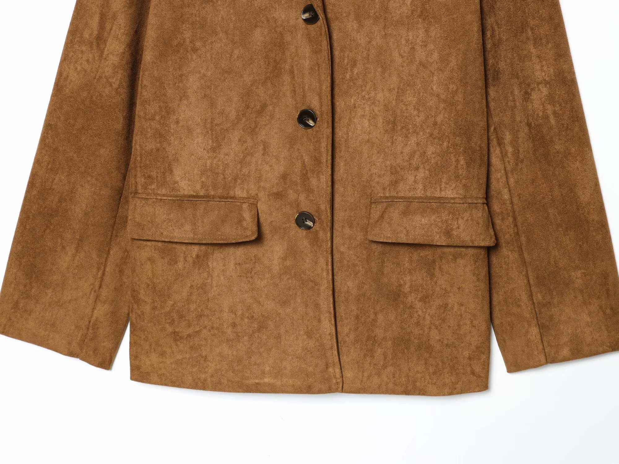 2025 Winter New Women's Casual Fashion Simple Loose Versatile Commuter Long Sleeve Slimming Suede Suit Jacket