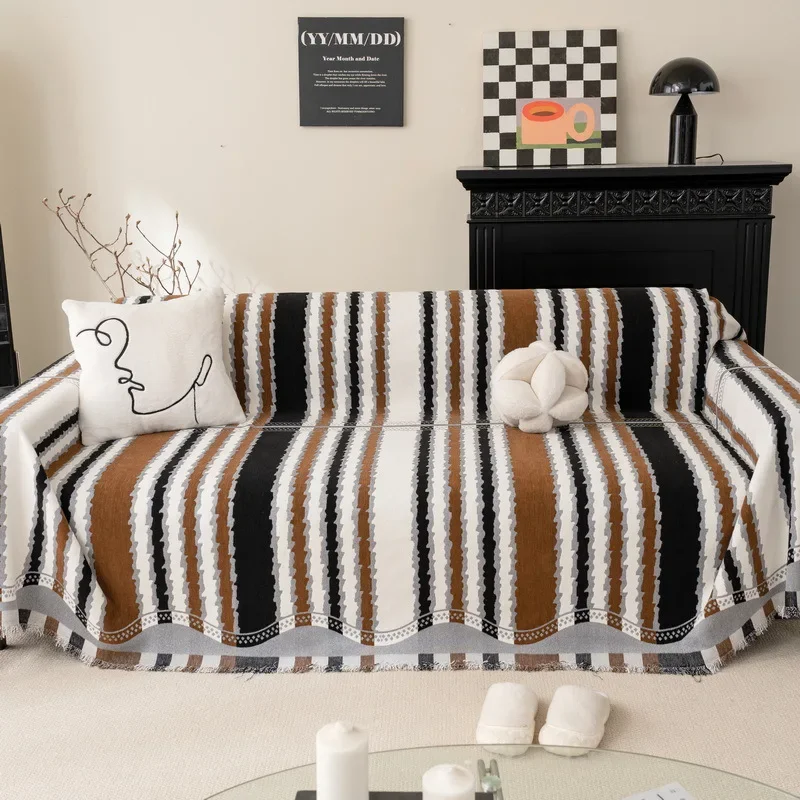 Chenille Sofa Cover Reversible Non-Slip Luxury Sofa Protector for L-Shaped 2/3/4 Seater Living Room Throw