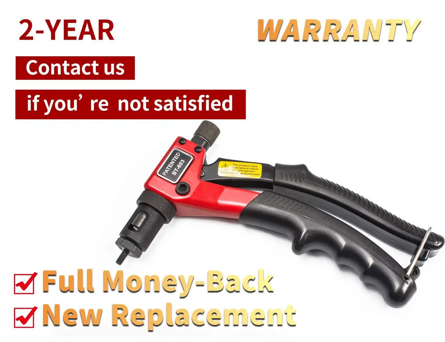 8-Inch Rivet Nut Gun with M3-M6 and SAE Threads, Hand Riveter Tool for Easy Fastening