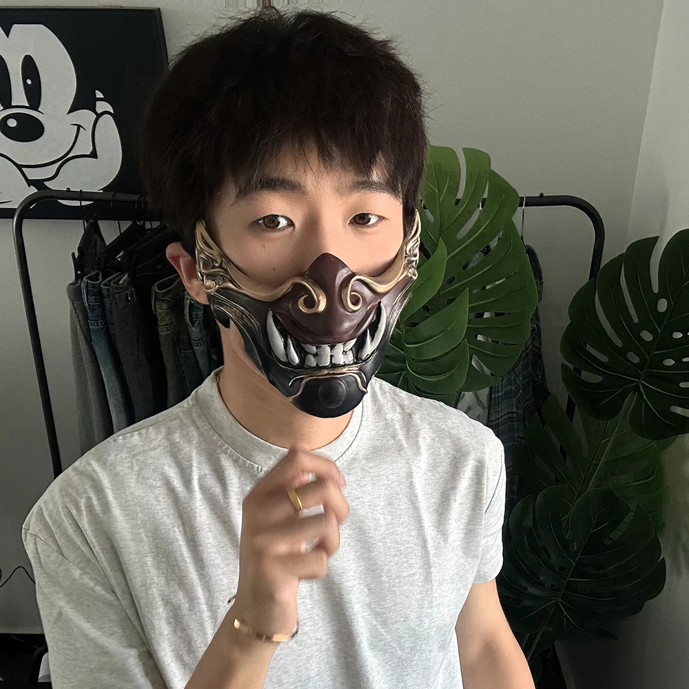 Máscara de Material de resina, decoración portátil, cara completa para adultos, adecuada para fiesta de Halloween, accesorios para habitación secreta, máscara de Anime