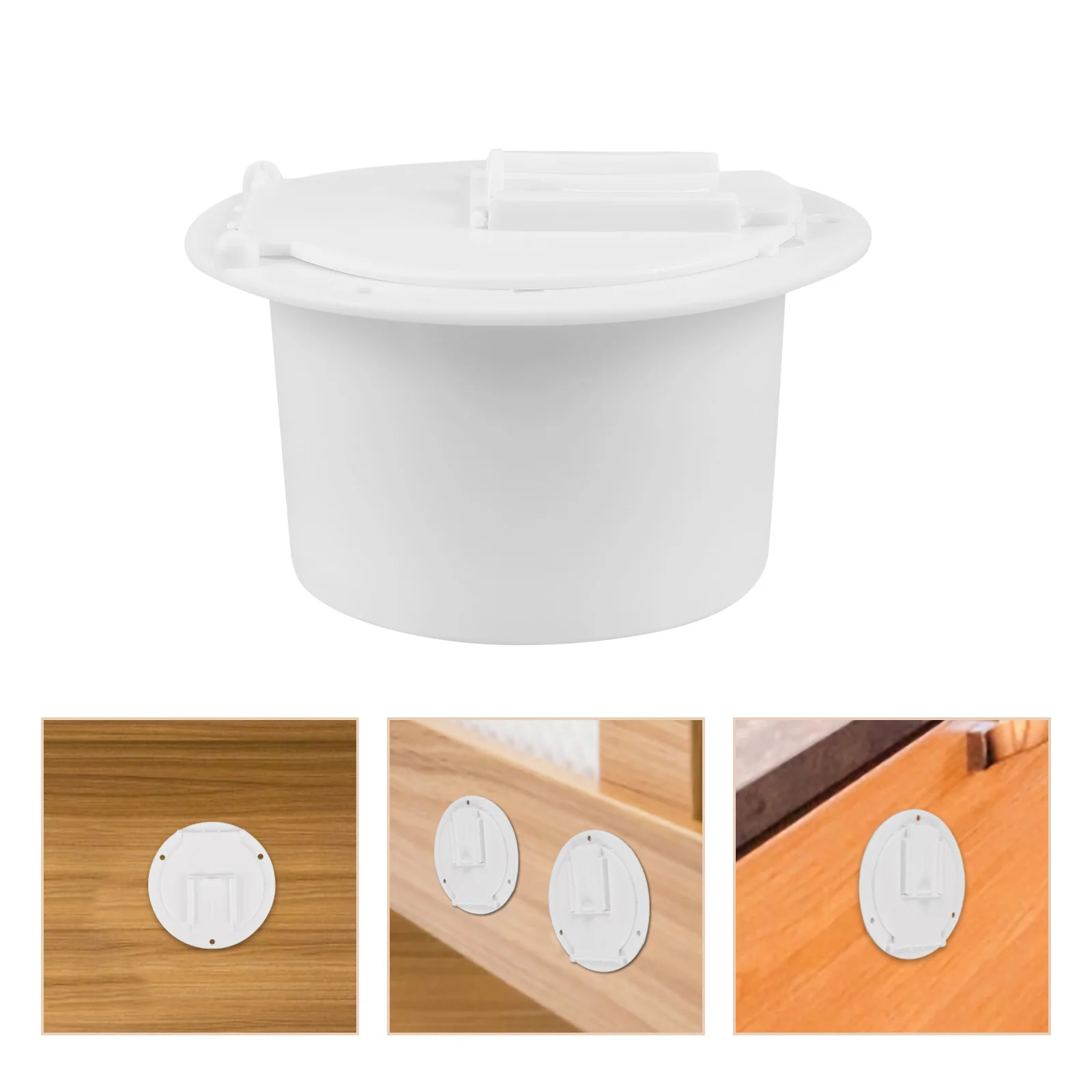 

1 set 1 Set White Round Rv Storage Box For Electrical Cable Management Durable Boat Hatch Cover Rv Accessories Cord Pass-Through
