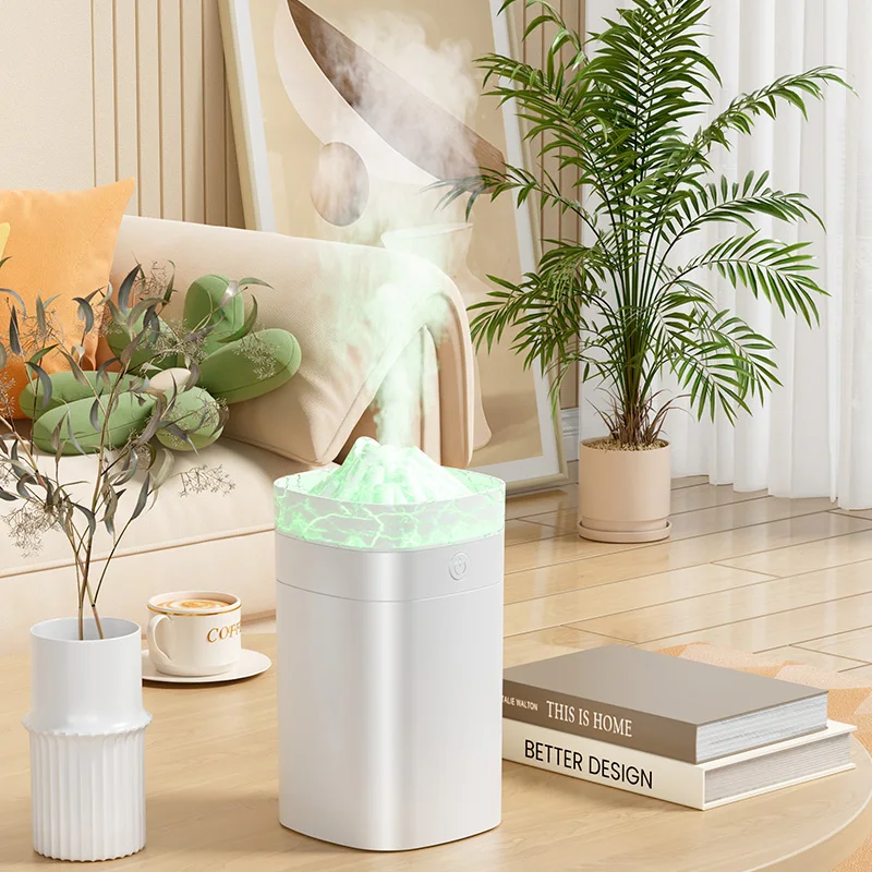 Colorful Volcano Air Humidifier Aroma Essential Oil Diffuser For Home Car Ultrasonic Mute Mist Maker Diffuser LED Color Lamp