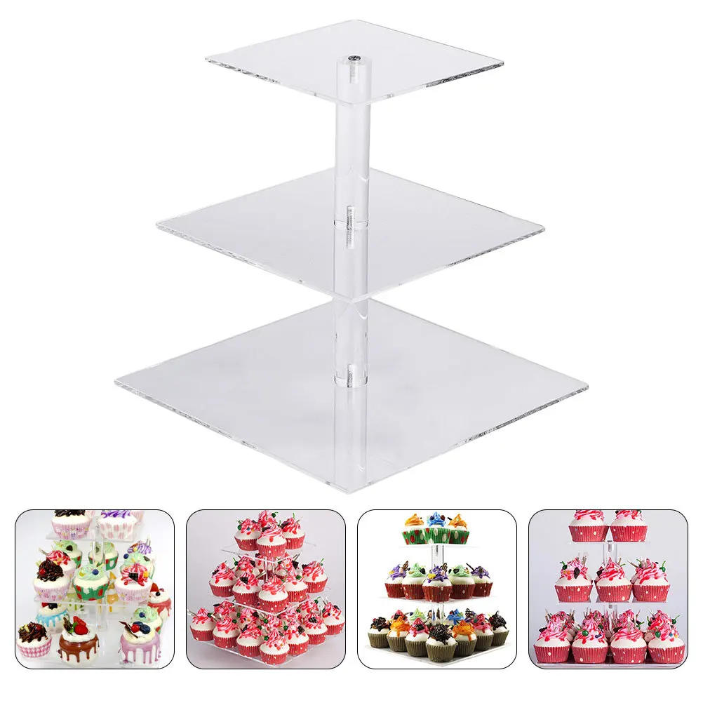 

Multi-Layer Acrylic Cake Stand Stable Transparent Wedding Birthday Dessert Display Cupcake Tower Party Display Holder