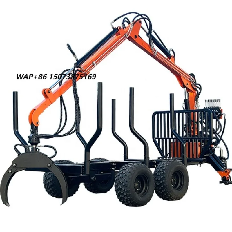 1-5T Log Loader Forester Trailer Compact Tractor Log Grabbing Machine Forestry Machinery