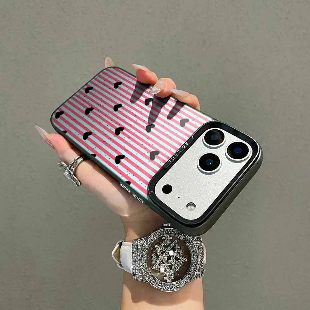 Für iPhone 17 15 16 14 Pro Max Hülle Plus Minimalistische Streifen-Herzen-Abdeckung Für iPhone 13 11 12 ProMax XS XR XS 7 8 Plus 16E Hüllen – Detail 6