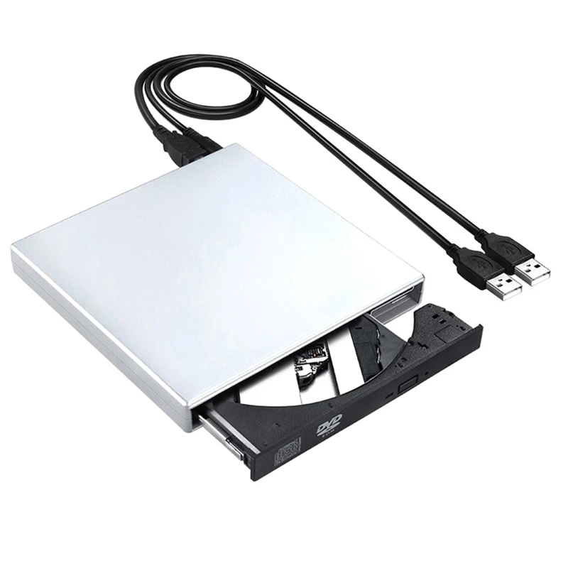 Professional External DVD Drive Slim Low Noise External DVD Player USB 2.0 DVD/VCD/CD-RW Burner Writer Player