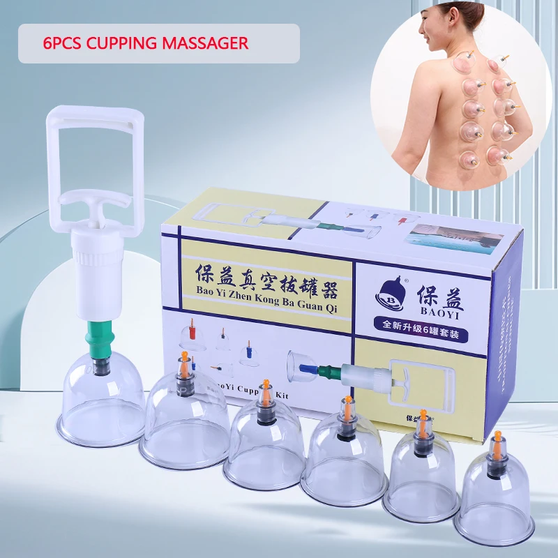 

6PCS Cupping Therapy Set Vacuum Cupping Set Suction Cups Physiotherapy Jars Chinese Medicine Anti Cellulite For Body Massager