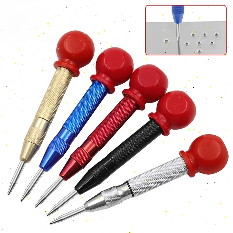 สปริงโหลดอัตโนมัติ Center Punch Glass Breaker Window Puncher เจาะ Bit Center Punch Eyelet