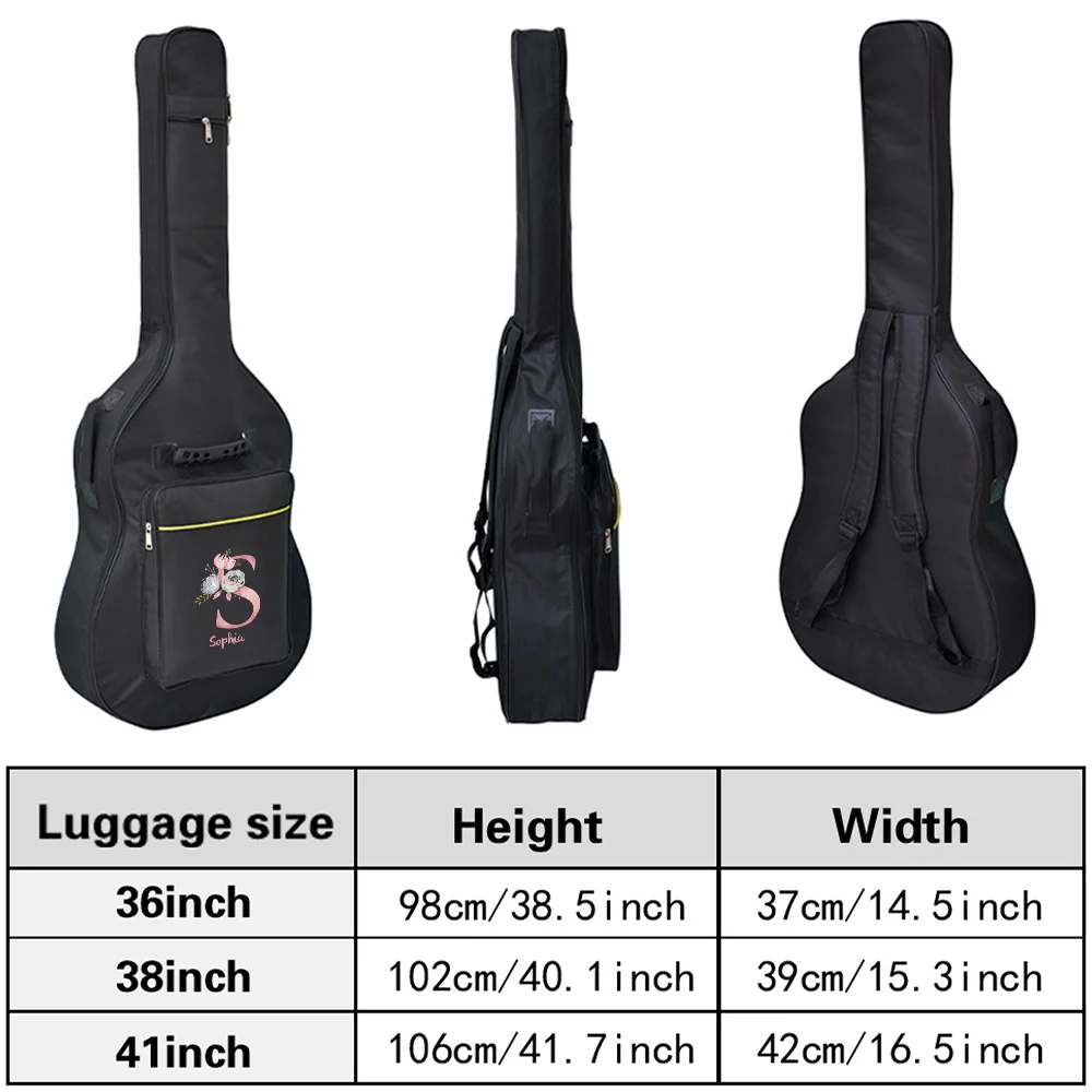 Personalized Customized Guitar Performance Bag Black Waterproof Guitar Bag Padded Shoulder Strap Guitar Accessories