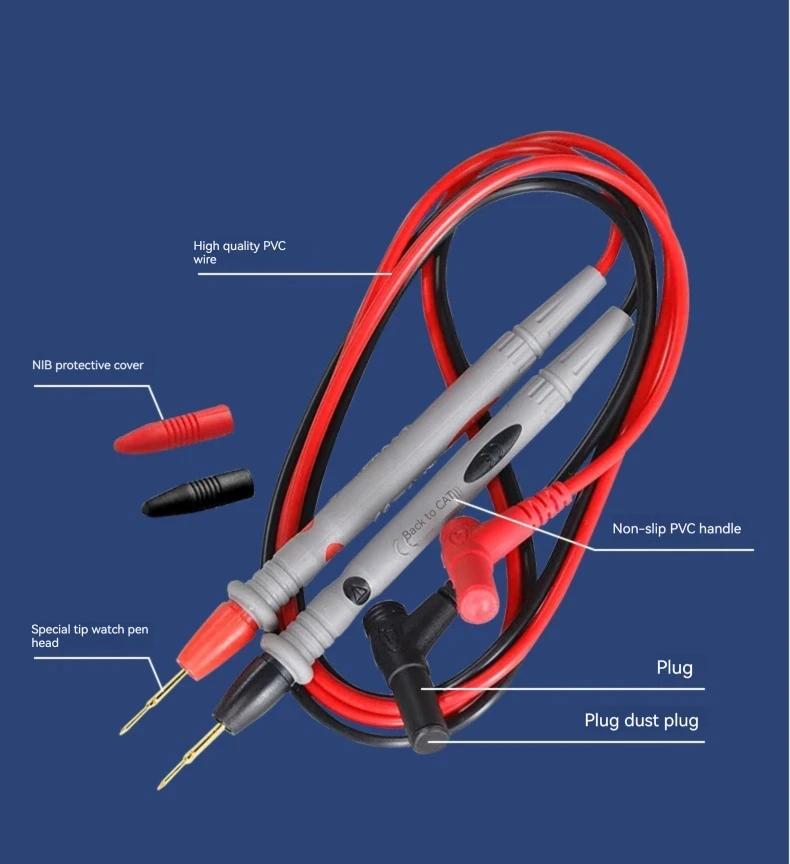Multimeter-Messleitung, Multimeter-Prüfleitungen, 1000 V/20 A (mit speziell vergoldeter Spitze) – Detail 1
