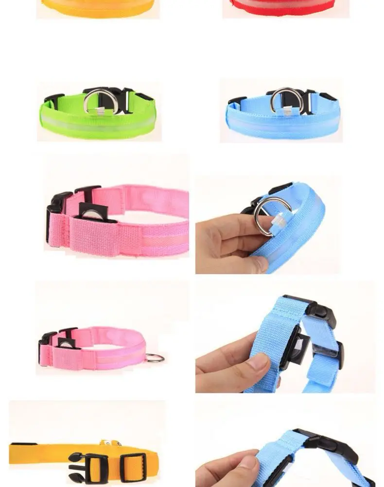 Reflective LED Dog Collar for Night Safety - Durable, Geometric Patterned, Battery-Powered, Ideal for Small/Medium Breeds