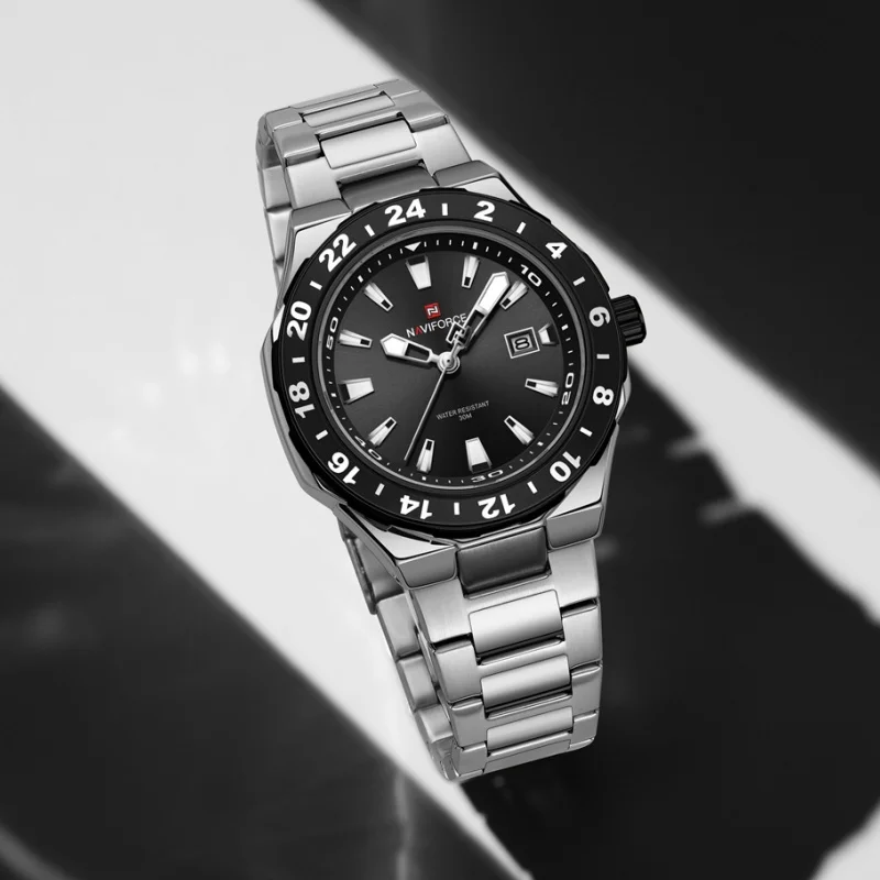 NAVIFORCE 9249 New 2025 Men's Quartz Watch Classic Waterproof Calendar Night Light Clock Steel Strip Business Men's Watch reloj