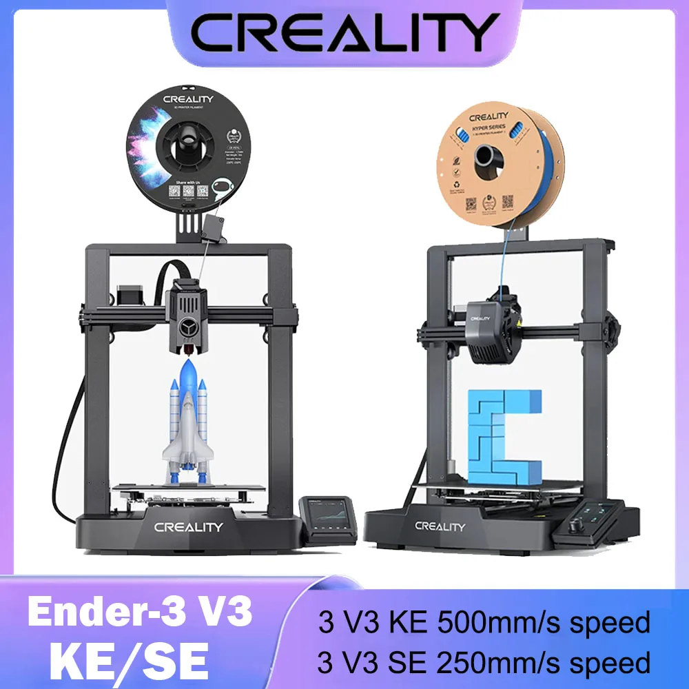 Creality Ender 3 V3 KE / SE 3D Printer with 250mm/s - 500mm/s Fast Print Smart Automatic Leveling Sprite Direct Extruder