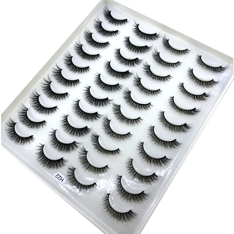 HBZGTLAD 20 pairs 3D Mink Lashes Natural False Eyelashes Dramatic Volume Fake Lashes Makeup Eyelash Extension Silk Eyelashes