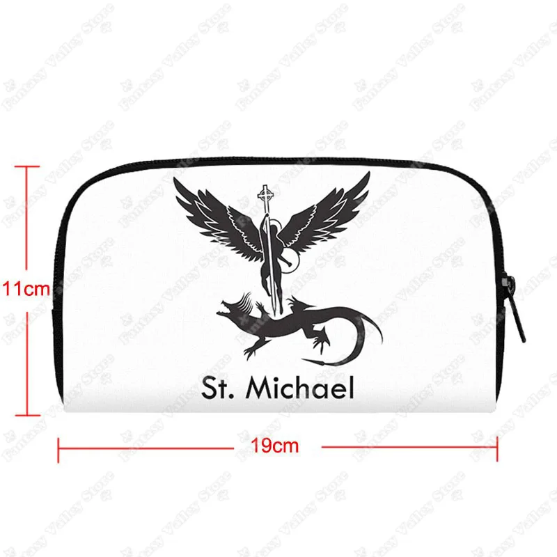 Saint Michael The Archangel portafoglio St Michael Destroy The Devil Coin Money Bag Catholic Christian Small Storage Bag Mini Pouch
