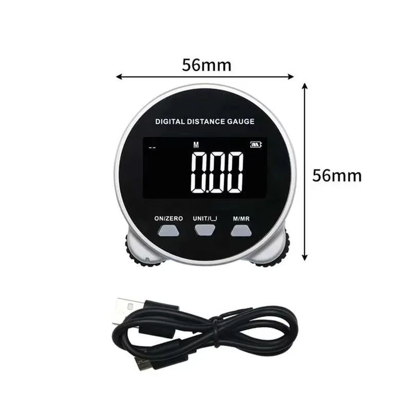 Regla de rodillo digital portátil Pantalla LED 200M para construcción y topografía Herramienta de medición y medición con carga tipo C