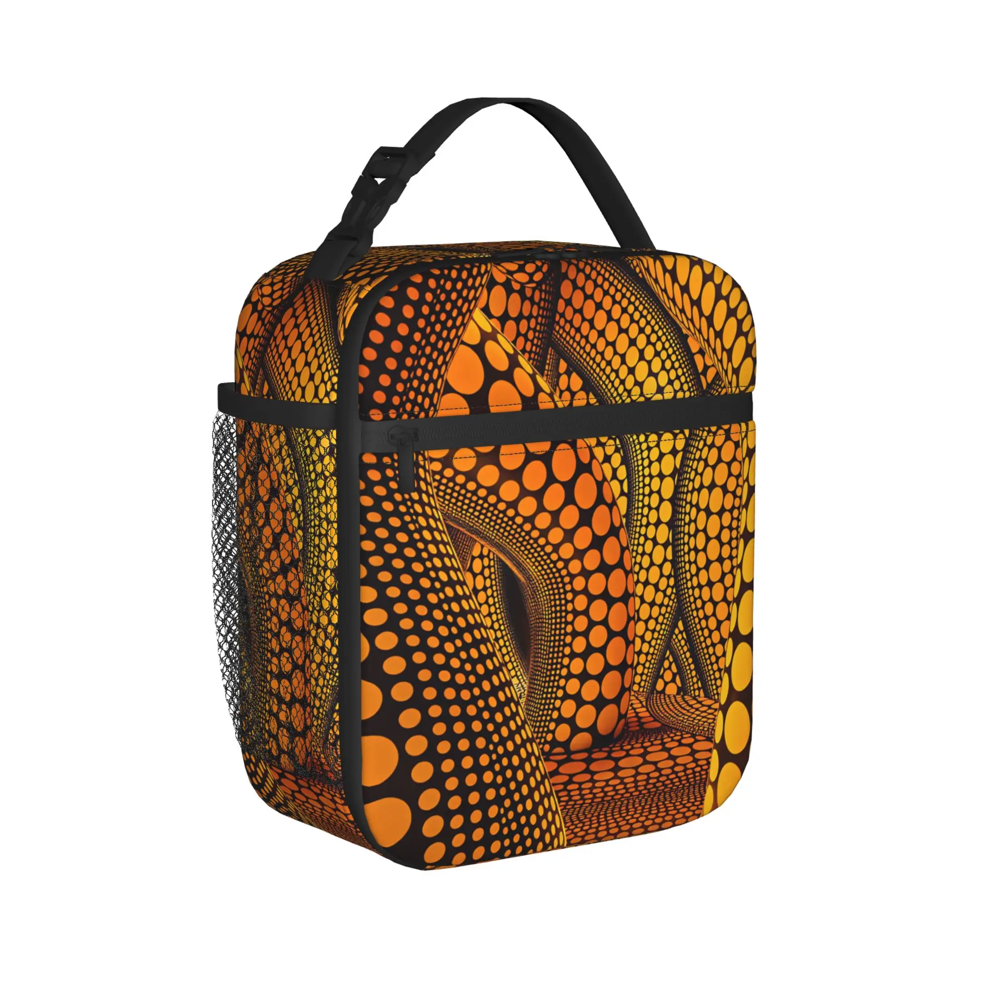 Yayoi Kusamas Lunch Bag  Casual Lunch Box For Child Picnic Convenient Cooler Bag Oxford Graphic Design Thermal Tote Handbags